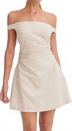 Crescent The Newport Linen Mini Dress In Oatmeal