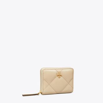 Tory Burch Womens Small Kira Diamond Quilt Zip-Around Wallet, One Size