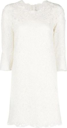 Ermanno Scervino Guipure Lace Shift Minidress - Dames - Korte kleedjes - Wit - XS - Wol - Kleedjes
