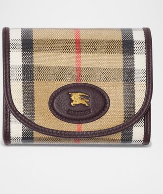 Burberry Highlands Check Compact Trifold Wallet