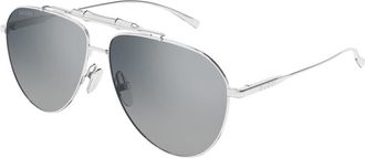Gucci Pilot Zonnebril - Heren - Zonnebrillen - Grijs - 60 MM - Accessoires
