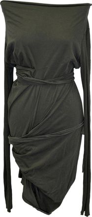 Rick Owens Lilies Mid-Length Dress in Green Viscose