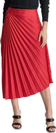 DKNY Dkny Asymmetrical Pleated Satin Skirt