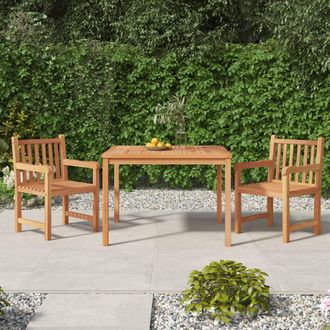vidaXL Juego De Comedor Para Jard&iacute;n 3 Pzas Madera Maciza De Teca Vidaxl