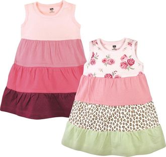 Hudson Baby 2Pk Dress in Blush Rose Leopard at Nordstrom, Size 18-24M