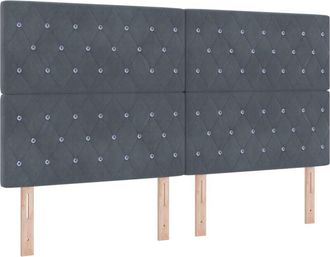 vidaXL Led Headboard with led Strip Lights Dark grey 90 cm Velvet Vidaxl