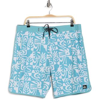 Quiksilver Surfsilk Scallop Terra Board Shorts in Dusty Turquoise at Nordstrom Rack, Size 36