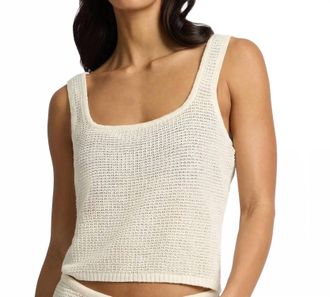 Onia Knit Square Neck Tank In Egret