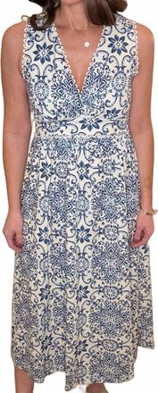 Dress Forum Azalea Mosaic Midi Dress In Blue Magnolia