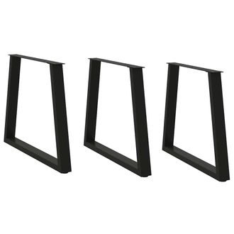 Berkfield Home Dining Table Legs V-Shape 3 pcs Black 70x(72-73.3) cm Steel
