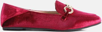 London Rag velvet metal show detail loafers