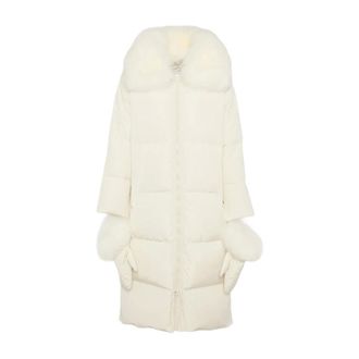 Yves Salomon Single-Breasted Coats, female, White, Size: M Doudoune 110cm