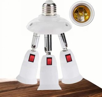 OEM Adaptador De Enchufe Giratorio De Tres V&iacute;as E26/e27