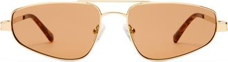 Le Specs Treausure 59mm Oval Sunglasses in Gold /Chocolate Mono at Nordstrom