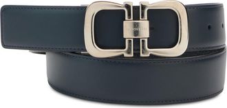 Ferragamo Navy Blue Logo Buckle Belt