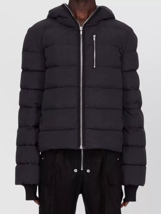 Rick Owens hooded quilted jacket side pockets