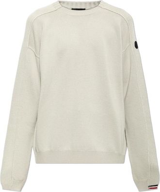 Moncler Wool Sweater - Heren - Ronde hals truien - Beige - S - Wol - Truien & Vesten