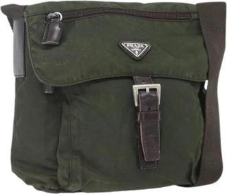 Prada Pre-owned Nylon Cross Body Bag - Dames - Vintage Schoudertas - Groen - ONE Size - Nylon - Vintage