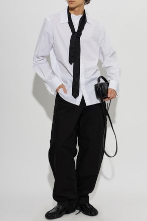 sacai Sacai Shirt With Sewn-in Tie, Mens, White