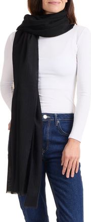 Amicale Cashmere Cashmere Solid Wrap in Black at Nordstrom Rack
