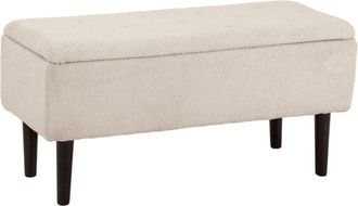 HOMCOM Homcom - ba&uacute;l de almacenaje de dormitorio banco de almacenamiento capacidad 47l con tapa abatible y patas de madera para sal&oacute;n carga 120 kg 95x38x45