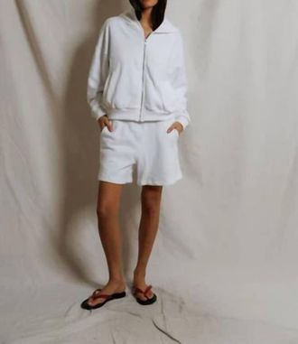 perfectwhitetee Bari French Terry Sweat Shorts In White