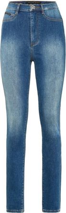Philipp Plein High Waist Jegging - Dames - Skinny Jeans - Blauw - W26 - Katoen - Jeans