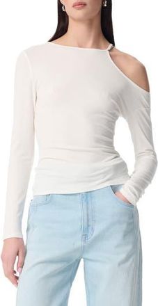 Robert Rodriguez Charlie Cold Shoulder Cutout Long Sleeve Top in Snow White at Nordstrom Rack, Size X-Small