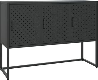 vidaXL Aparador De Acero Negro 105x35x75 Cm Vidaxl