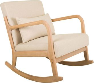 Wanderlust Deco Sillon balancin de madera tapizado 66x88x47/78h cm