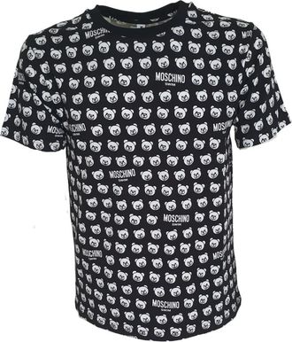 Moschino Teddybeer Print Zwart Katoenen T-shirt - Heren - T-shirts - Zwart - S - Katoen - Tops