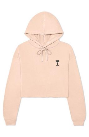Dalix Martini Cropped Hoodie in Peach at Nordstrom, Size Xx-Large