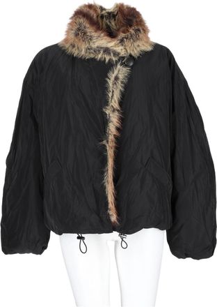 Isabel Marant Black Voluminous Fur Trim Casual Jacket