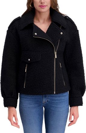 Kensie Boucle Wool Moto Jacket