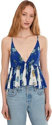 Free People Tillie Top Womens Clothing Blue Combo : LG (Womens 12-14), Viscose