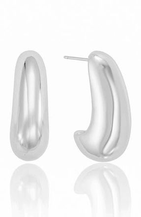 Ettika Smooth Half Hoop Earrings in Silver at Nordstrom Rack