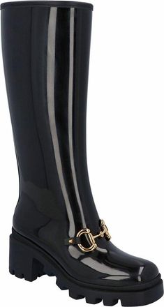 Gucci Womens Rubber Knee-High Boot (Authentic Pre-Loved)