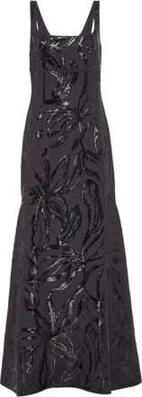 Brunello Cucinelli Jurk met bloemenprint en pailletten - Grijs