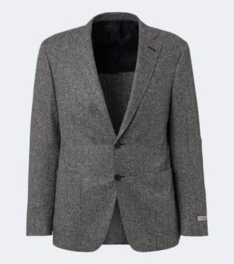 Canali Herringbone wool and cashmere blazer