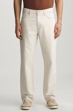 Mavi Marlon Relaxed Straight Leg Cotton & Linen Jeans in Ecru Linen Denim at Nordstrom, Size 40 X 32