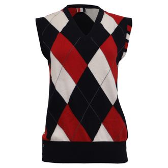Thom Browne 4-Bar Argyle Vest Sweater in Multicolor Wool