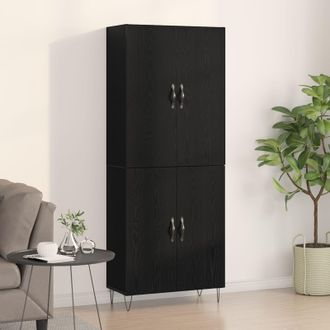 Berkfield Home Highboard Black Oak 69, 5x34x180 cm Engineered Wood | Size: 5 x 34 x 180 cm