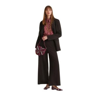 Maliparmi Wide Trousers, female, Brown, Size: L Milano Stitching Trousers