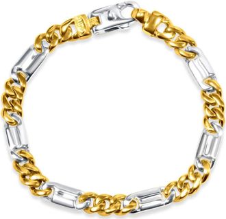 Pompeii3 Mens Figaro Link 14k Gold (38gram) or Platinum (61gram) 7mm Bracelet 8.5