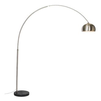 QAZQA Moderno L&aacute;mpara De Arco De Acero Con Pantalla Met&aacute;lica 33 Cm Regulable - Xxl Acero Alargada Adecuado Para Led Max. 1 X 60 Watt - Qazqa