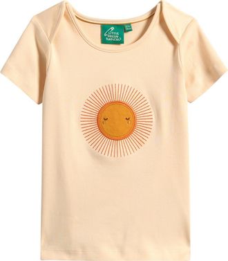 Little Green Radicals Kids Organic Cotton Embroidered T-Shirt in Cream at Nordstrom, Size 18-24M