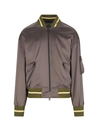 Vivienne Westwood Bomber-Style Grey Jacket With Ribbed Details