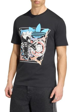 adidas Anime Soccer Cotton Graphic T-Shirt in Black// at Nordstrom, Size Xx-Large R