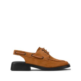 Camper Bruine Blokhak Veterschoenen Slingback - Dames - Ballerinas - Bruin - 38 EU - Schoenen