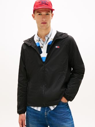 Tommy Jeans Outdoorjacke TOMMY JEANS TJM OUTDOOR SHELL, Gr. 4XL, schwarz, Web, Obermaterial: 100% Nylon, unifarben, regular fit normal, Rundhals, eingesetzt elast